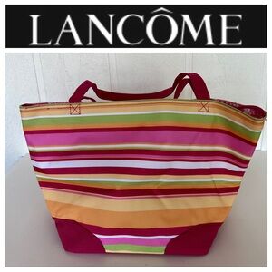 LANCÔME RAINBOW STRIPE BEACH BAG TOTE